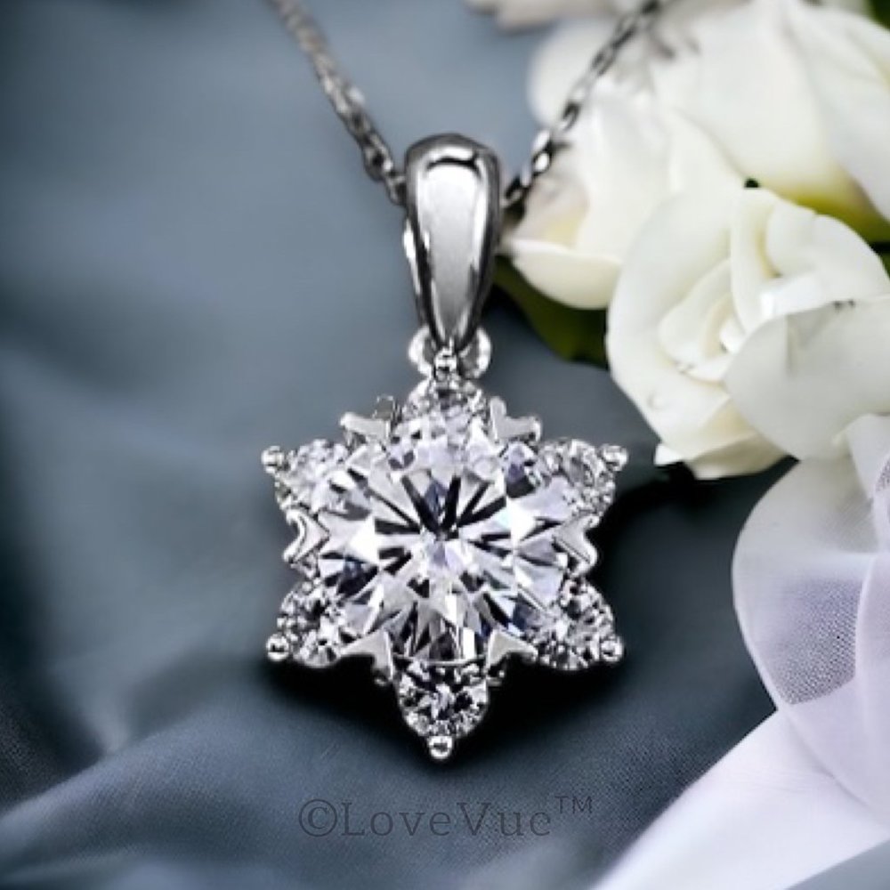 Certified 1ct. t.w. Diamond Star of David Brilliant Cut Necklace VVS1 - Picture 4 of 16